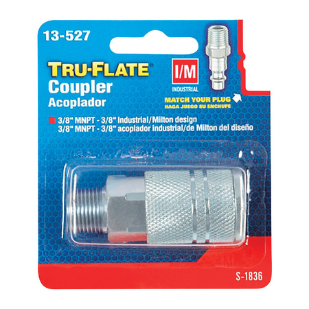 TRU-FLATE AIR COUPLER""I/M""3/8""MNPT 13527